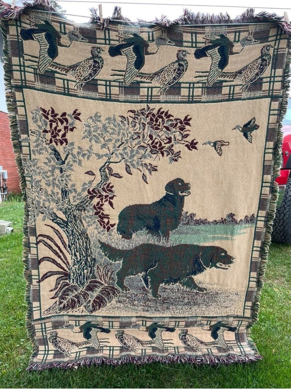 Vintage Woven Golden Retriever Tapestry Throw Blanket - Picture 5 of 5